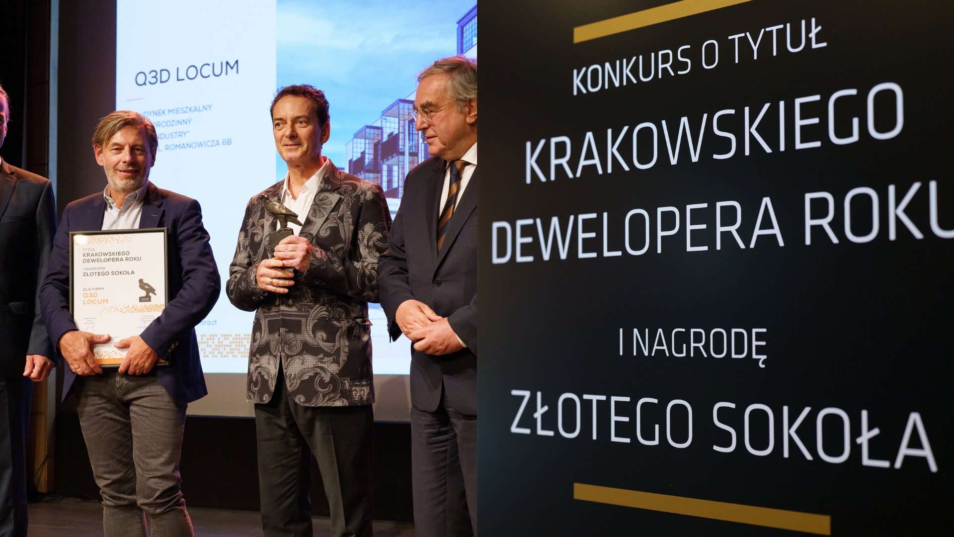 Q3D Group laureatem I nagrody Złotego Sokoła w konkursie o tytuł Krakowskiego Dewelopera Roku 2026