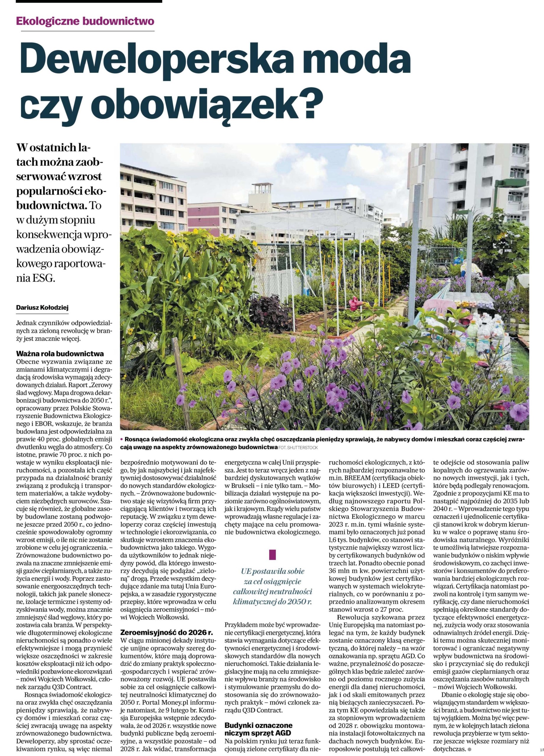 Gazeta Wyborcza: Deweloperska moda czy obowiązek