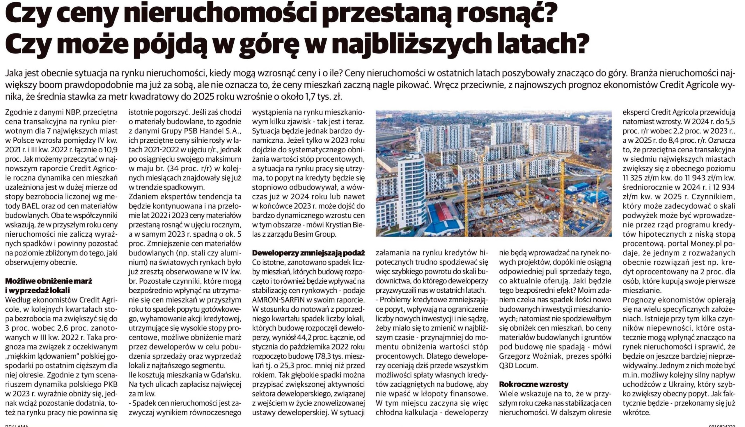 Dziennik Bałtycki: Czy ceny nieruchomości przestaną rosnąć? Czy może pójdą w górę w najbliższych latach?