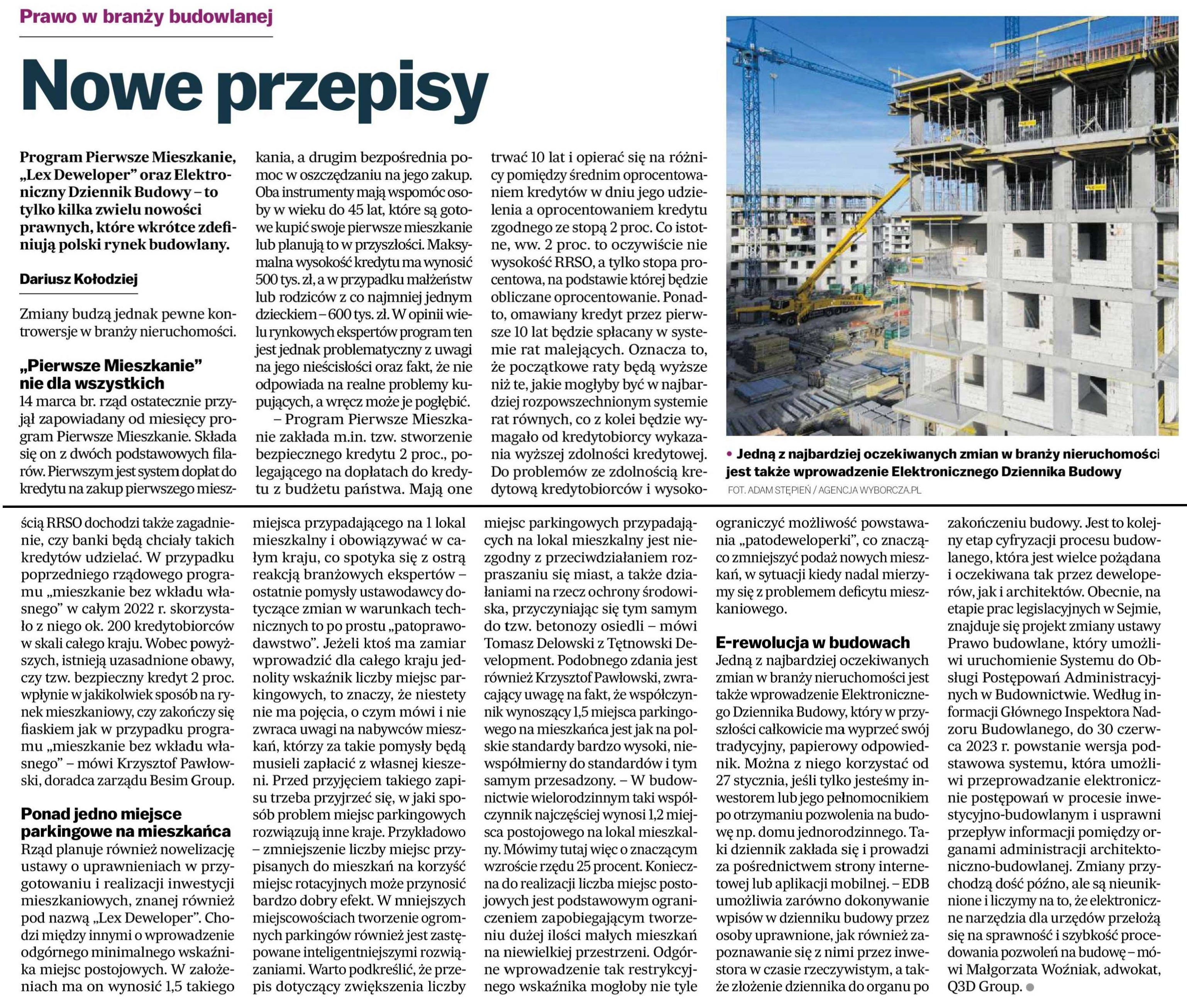 Gazeta Wyborcza: Nowe przepisy