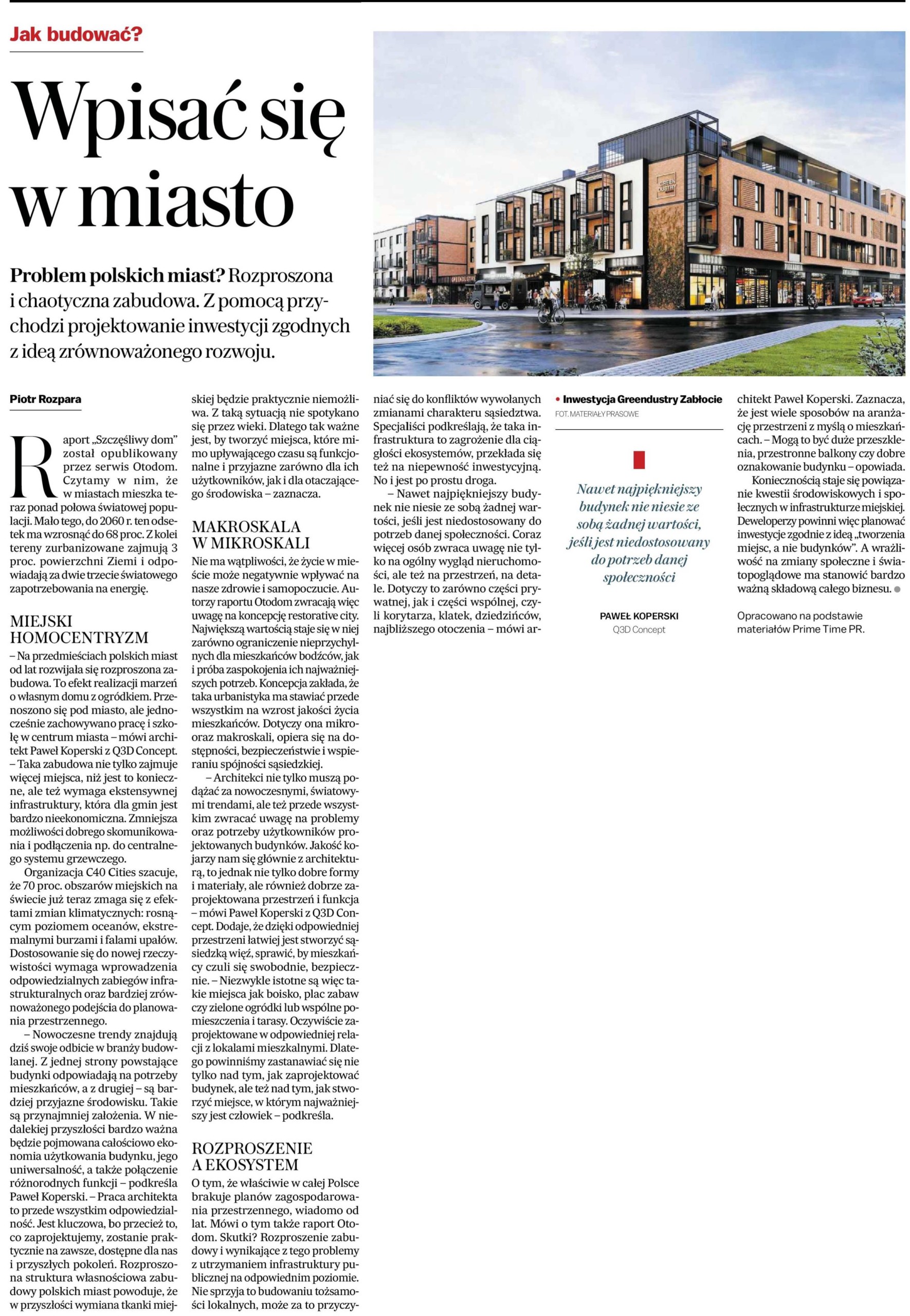 Gazeta Wyborcza: Wpisać się w miasto