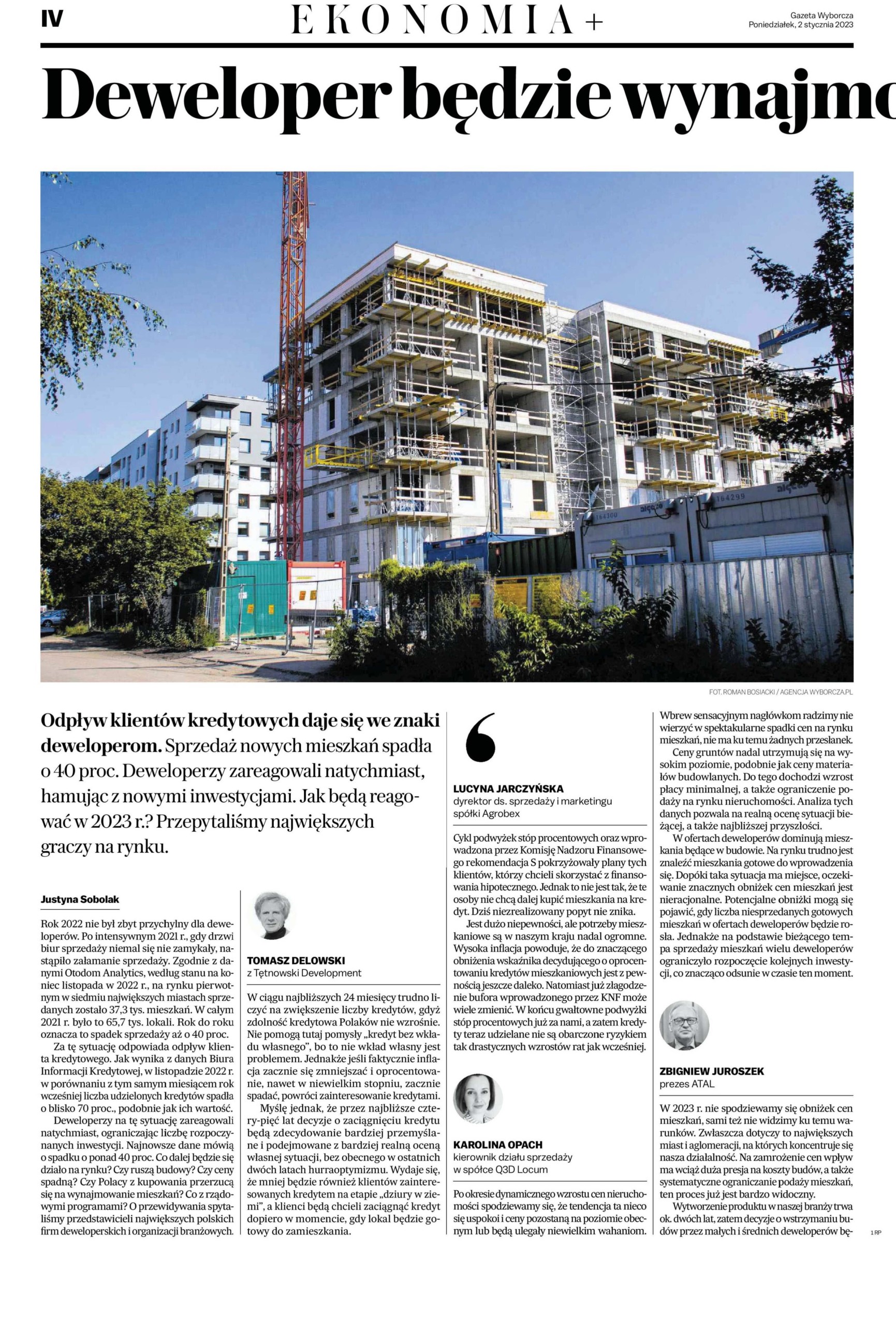 Gazeta Wyborcza: Deweloper będzie wynajmował. Spadek cen?