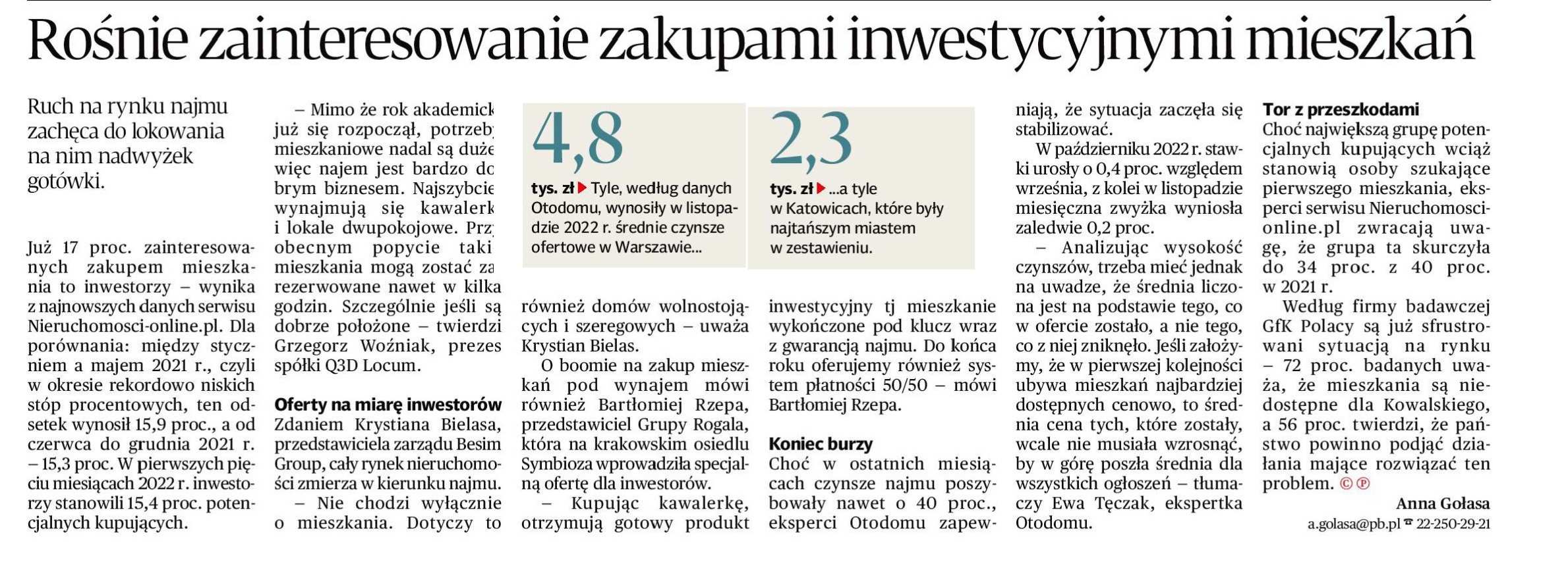 Rośnie zainteresowanie zakupami inwestycyjnymi mieszkań