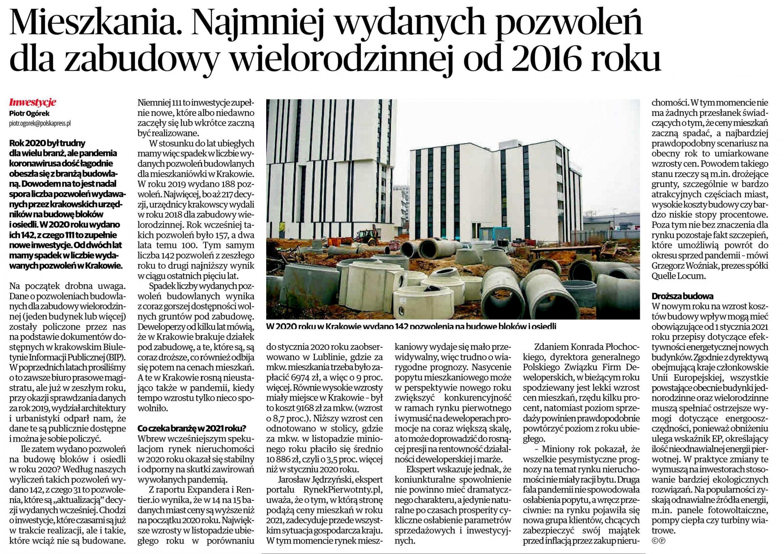 Mieszkania. Najmniej wydanych pozwoleń dla zabudowy wielorodzinnej od 2016 roku.