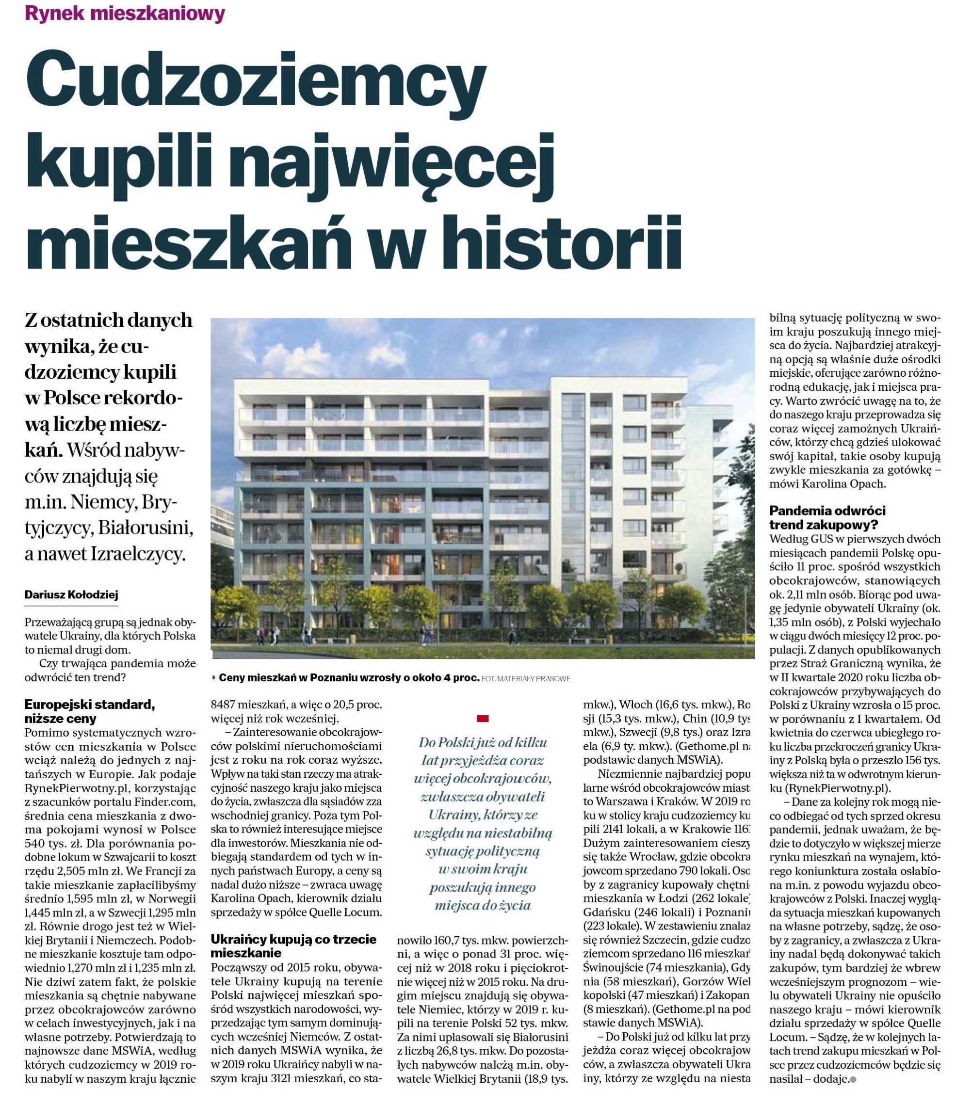 Cudzoziemcy kupili najwięcej mieszkań w historii.