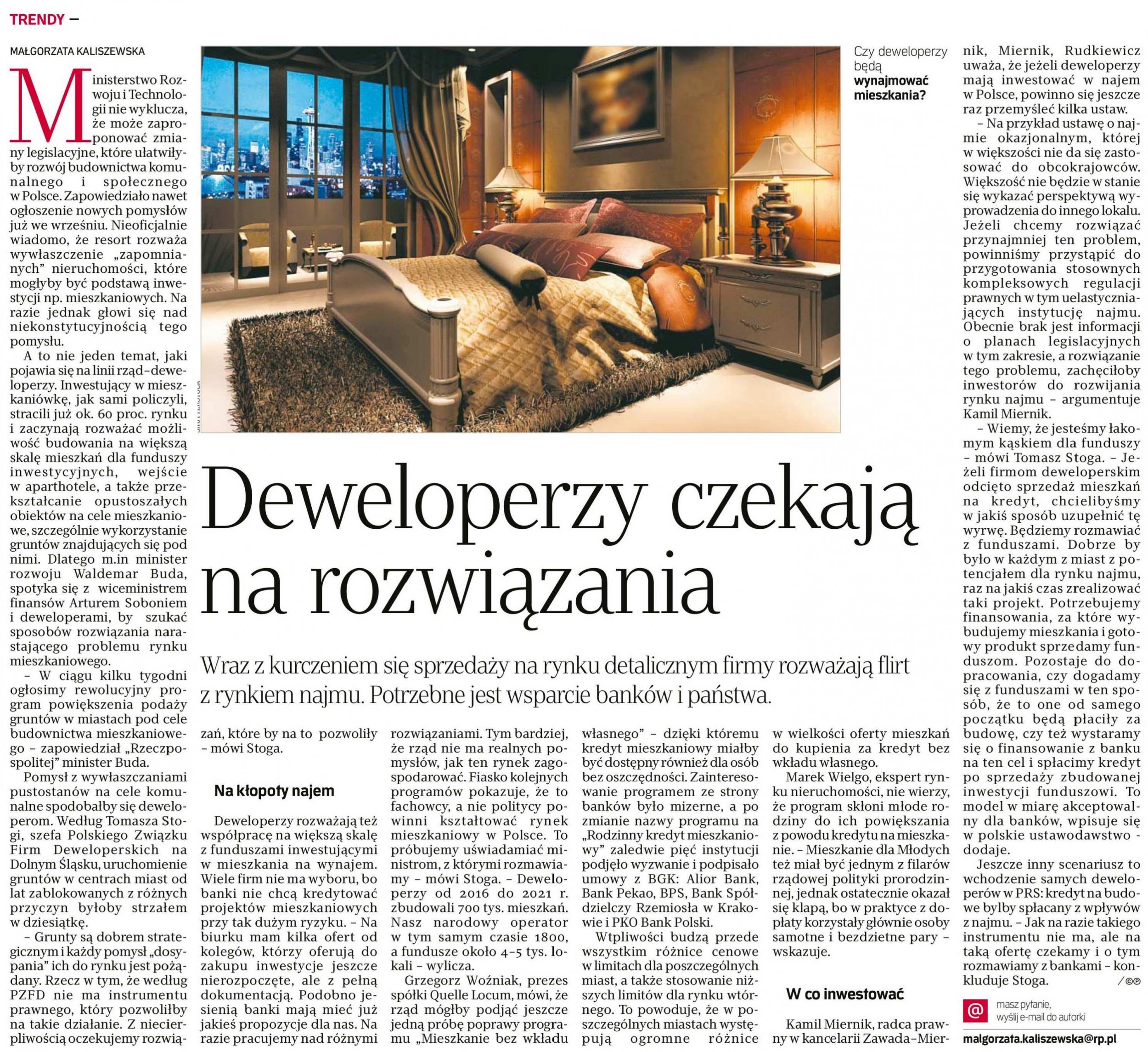Deweloperzy czekają na rozwiązania