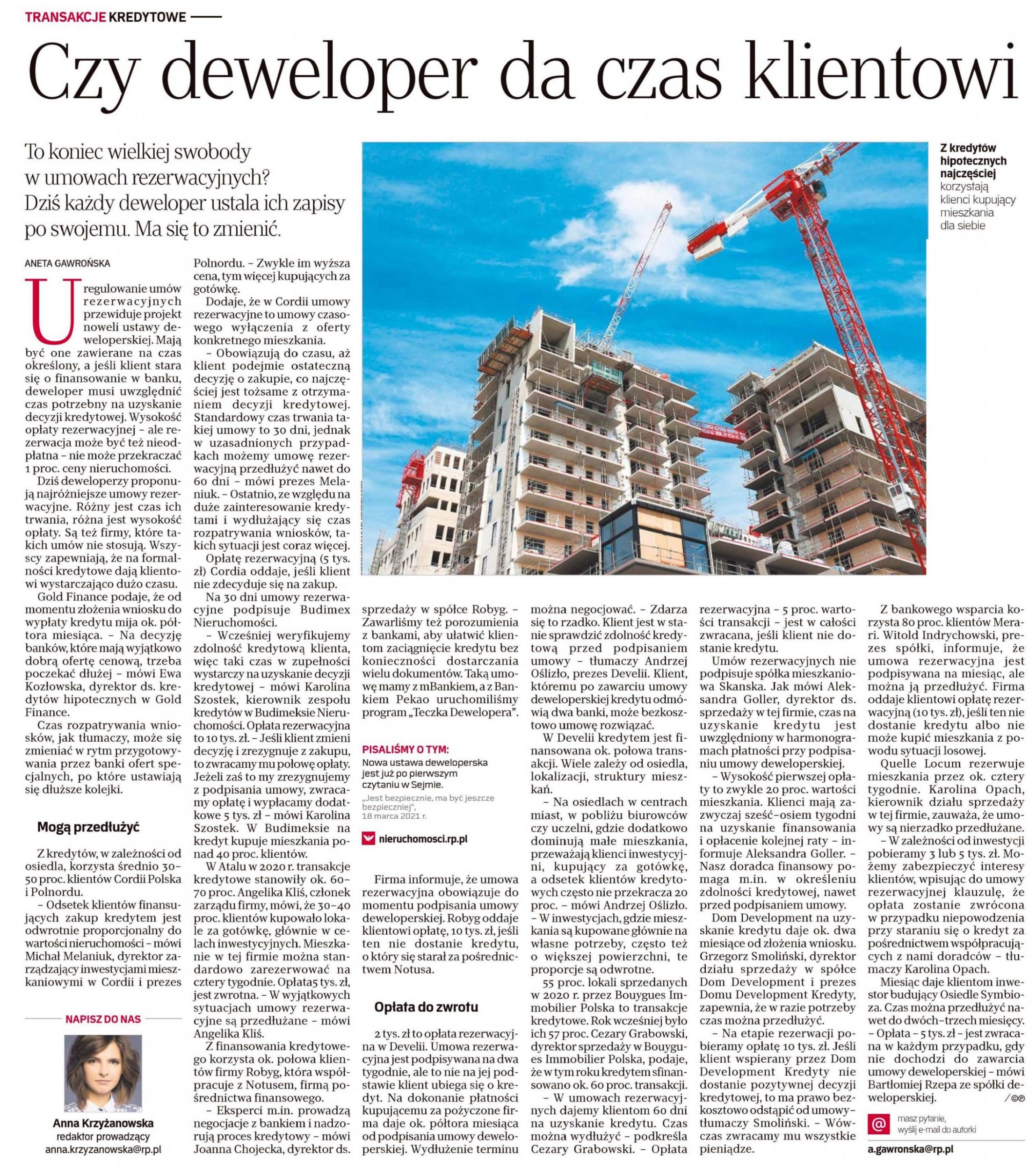 Czy deweloper da czas klientowi?