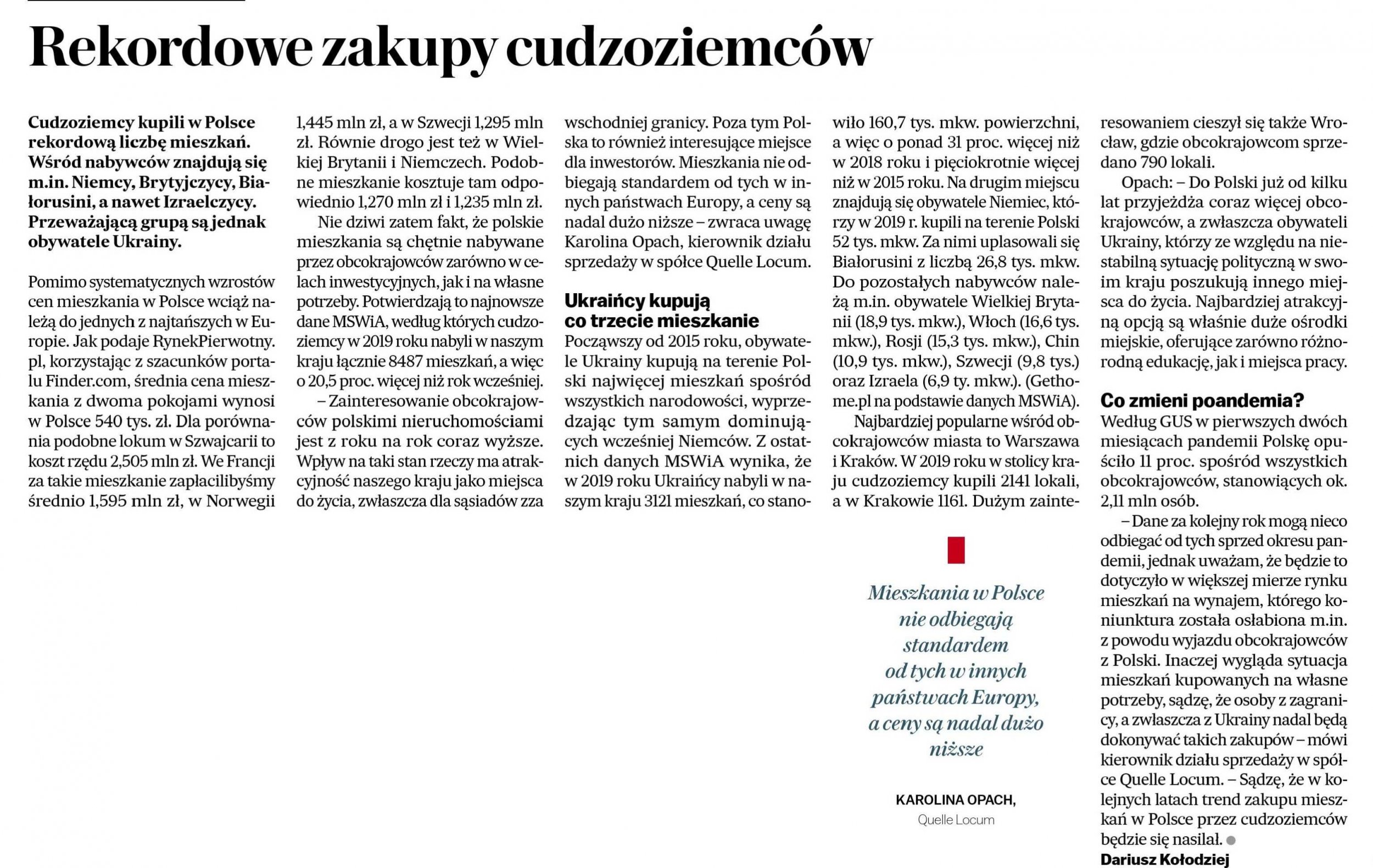 Rekordowe zakupy cudzoziemców
