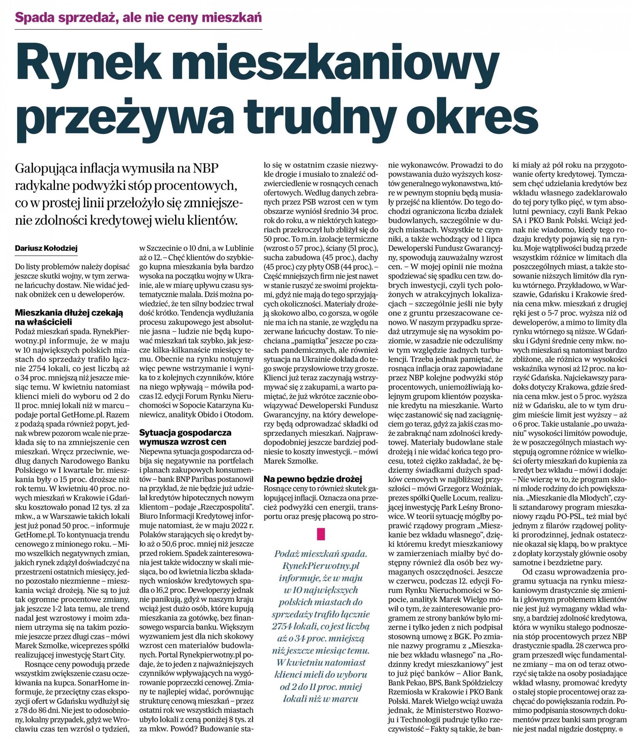 Rynek mieszkaniowy przeżywa trudny okres