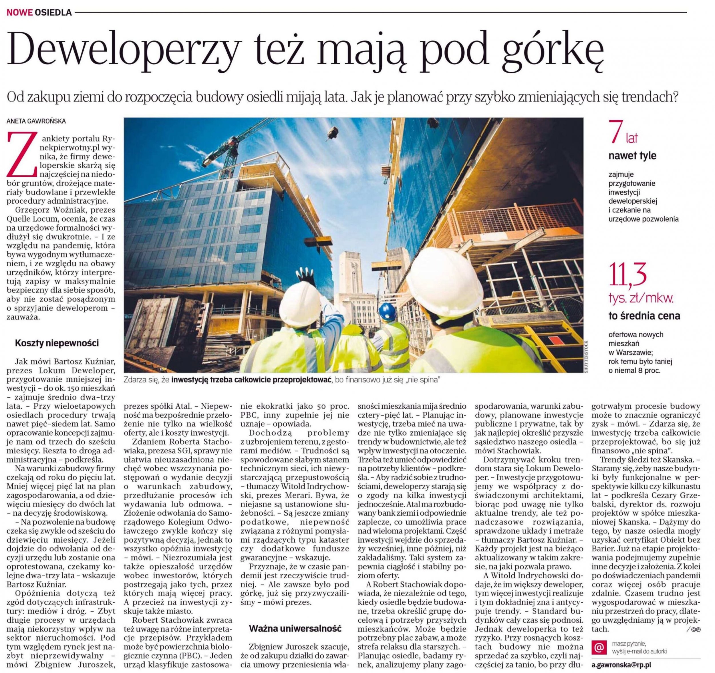 Deweloperzy też mają pod górkę