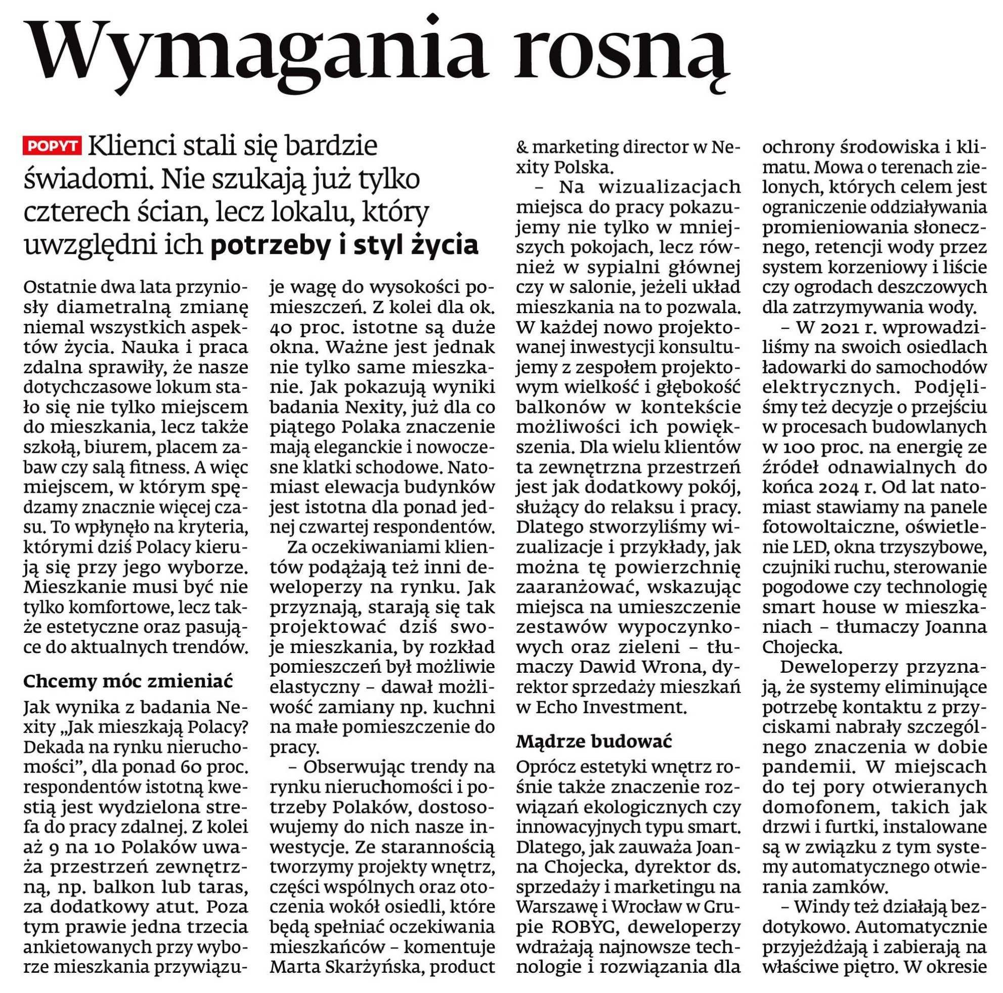 Wymagania rosną