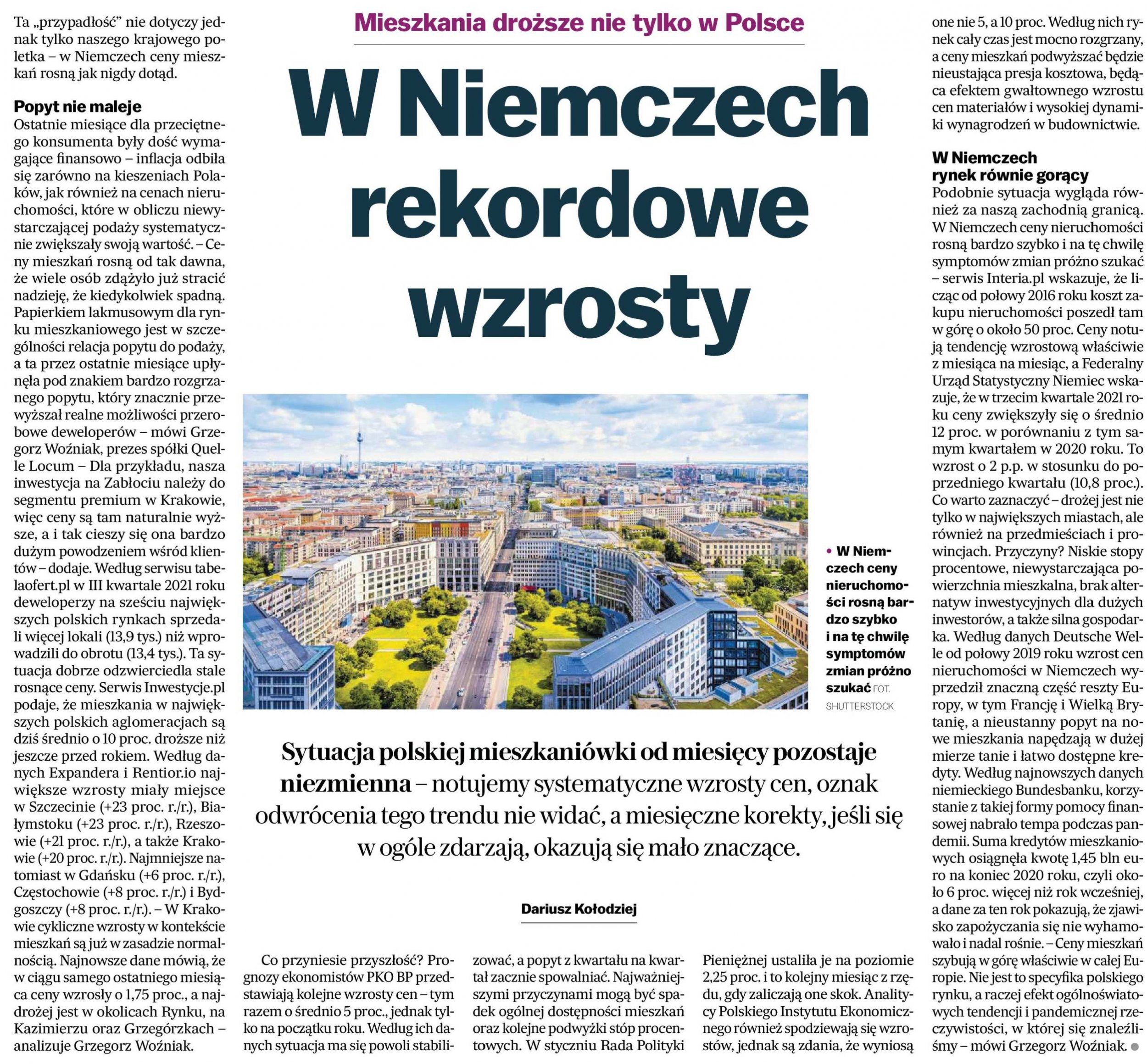 W Niemczech rekordowe wzrosty