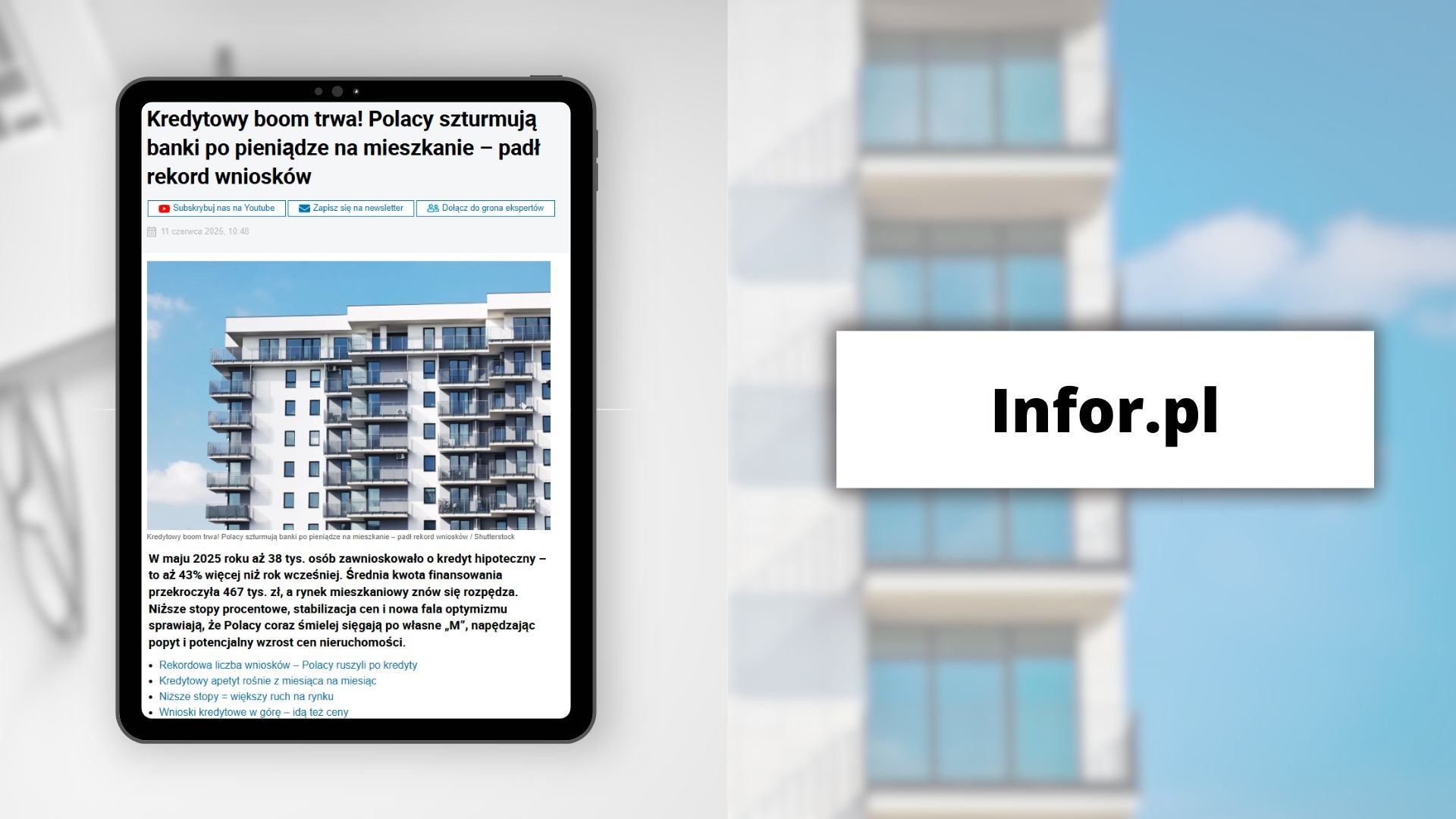 Infor.pl: Kredytowy boom trwa! Polacy szturmują banki po pieniądze na mieszkanie – padł rekord wniosków