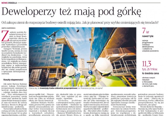 Deweloperzy też mają pod górkę